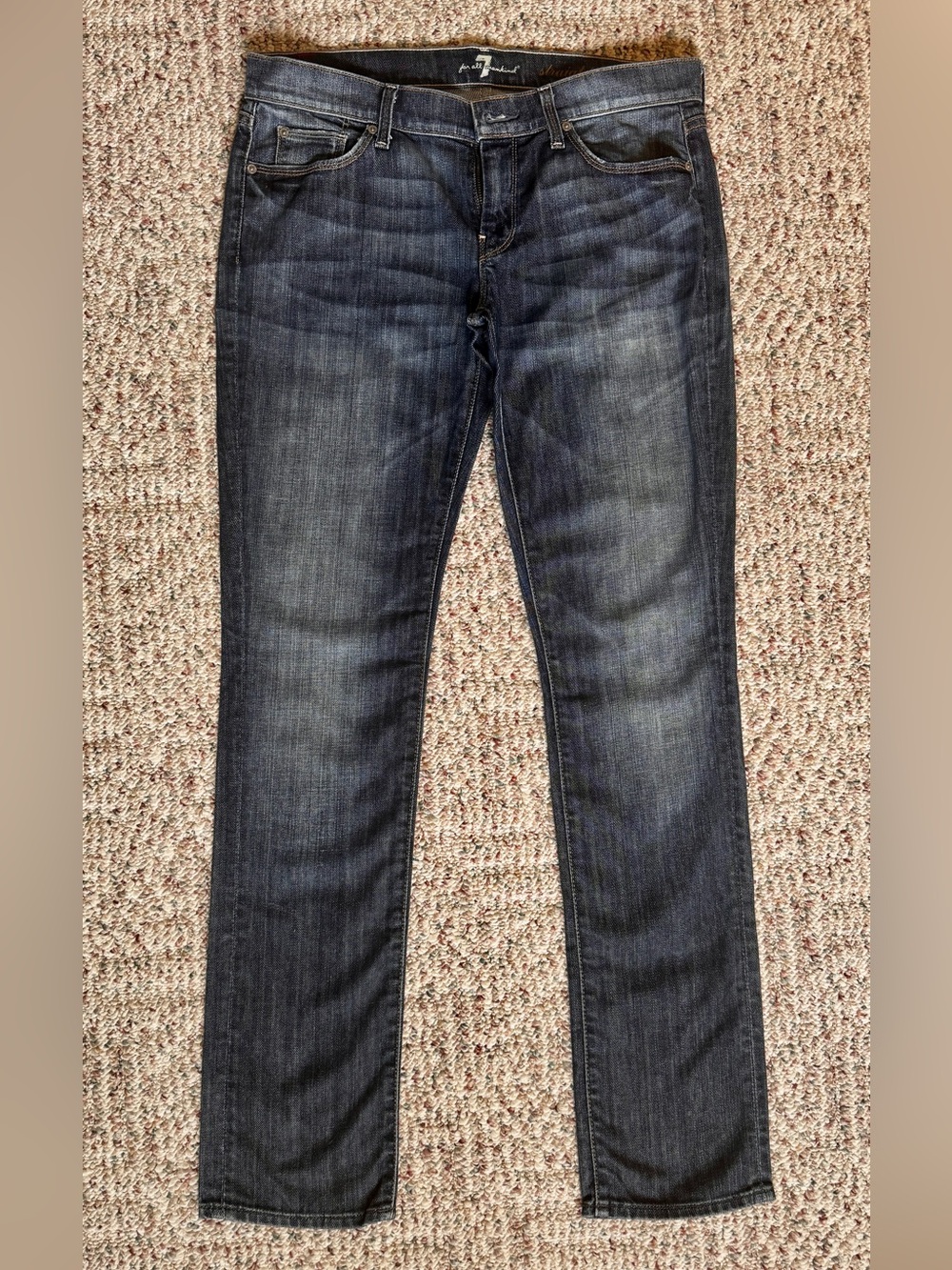 7 For All Mankind Roxanne Jeans Swarovski Crystal Y2K Slim Straight